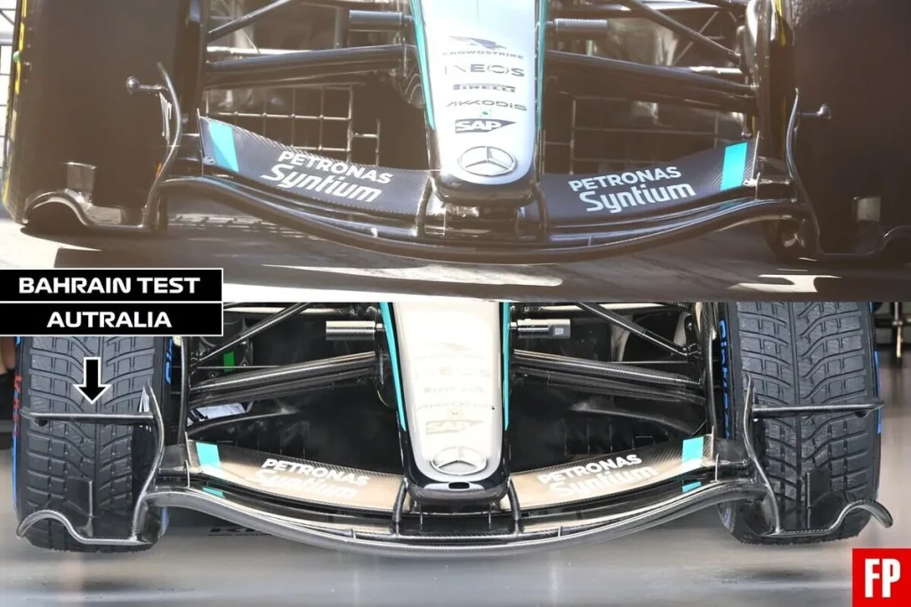 Mercedes F1 front wing Australia