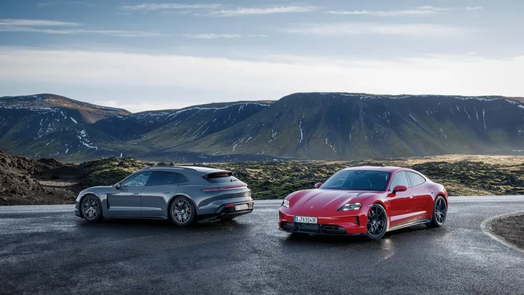 Two Porsche Taycan 4 and GTS