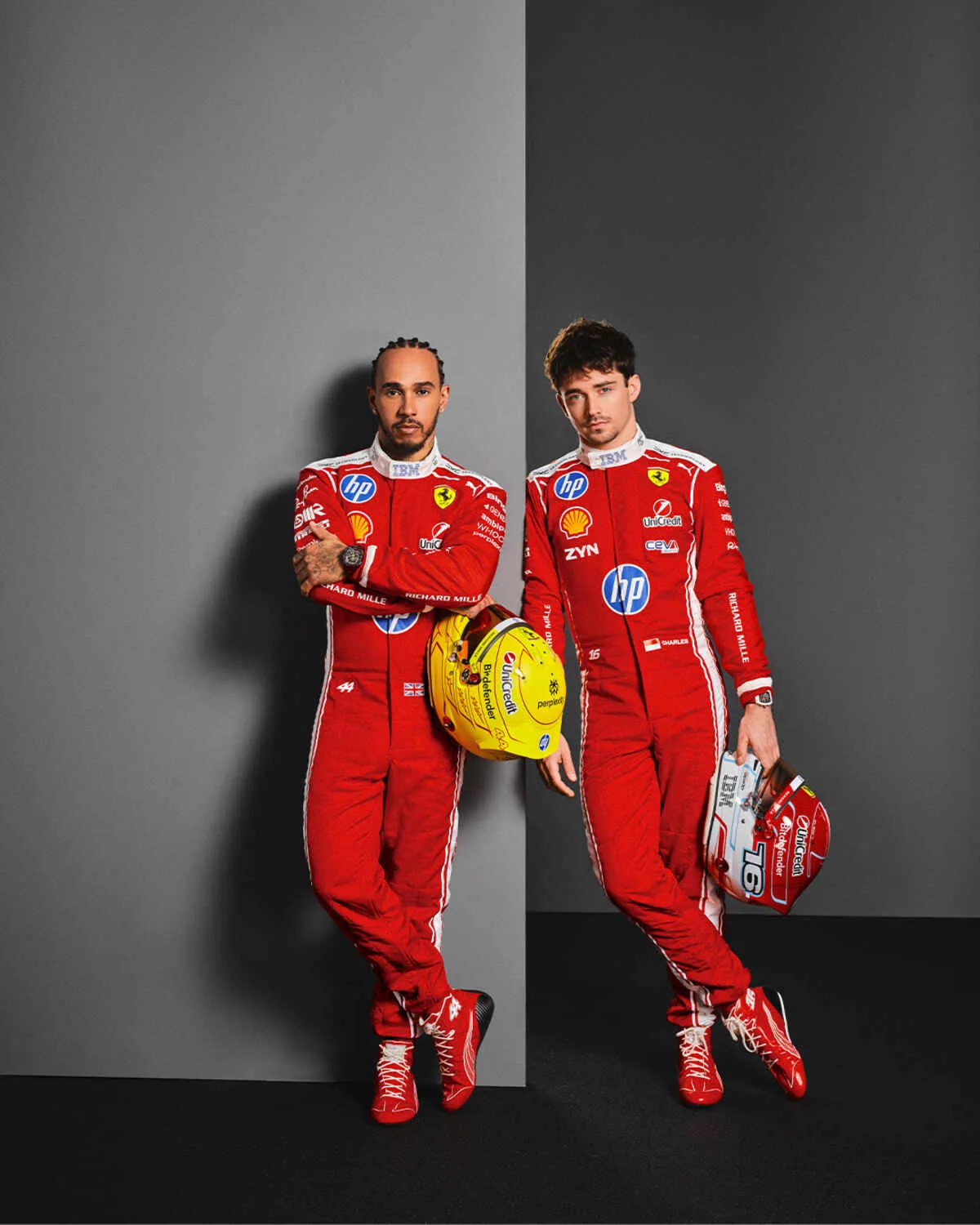 Lego creates the helmets of Charles Leclerc and Lewis Hamilton