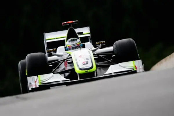 Jenson Button at Goodwood with his Brawn GP from 2009