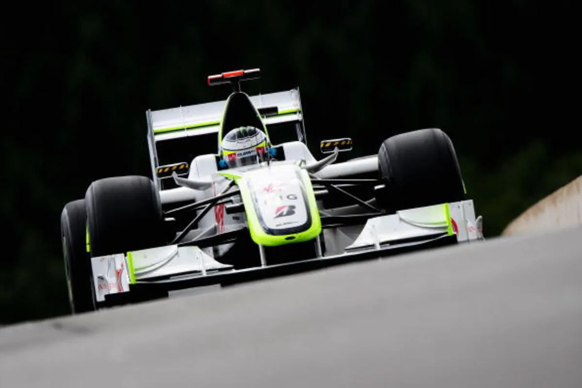 Jenson Button at Goodwood with his Brawn GP from 2009