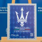 Maserati, special stamp for the 100th anniversary of the Trident