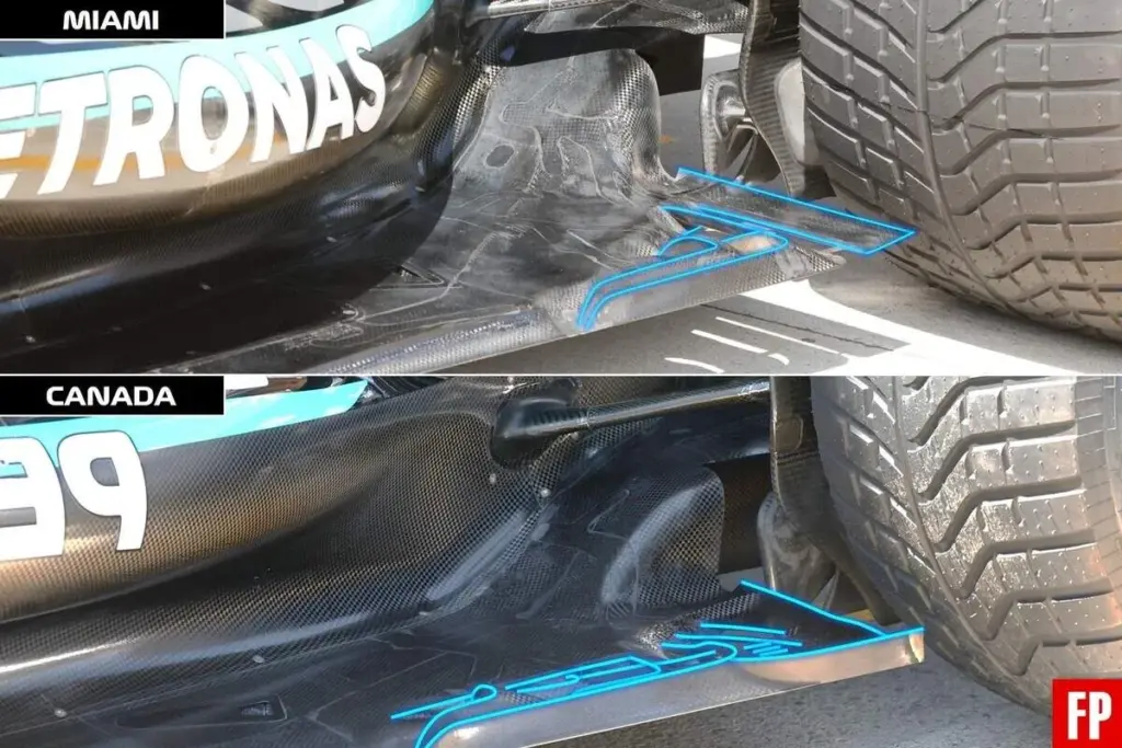 Mercedes F1 GP Canada floor updates