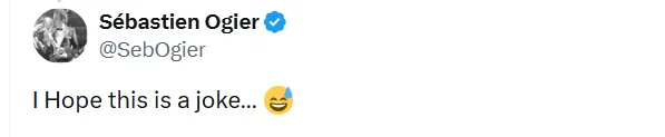 Dig at Hankook from Ogier on social media: “I hope this is a joke”
