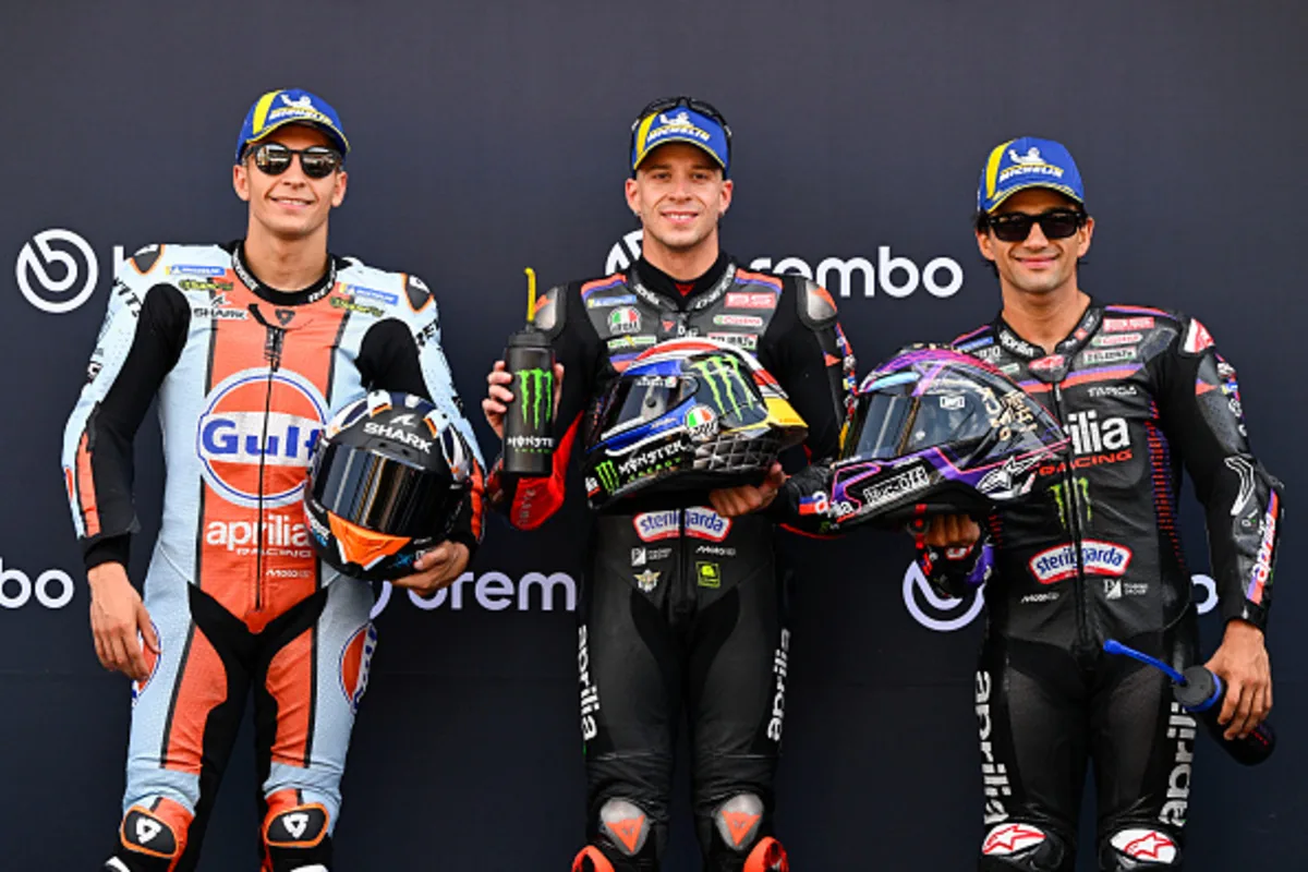 The lap record, the highest speed, and an all-Aprilia front row: words from the top 3
