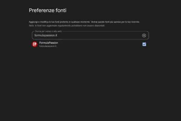 Google's preferred sources: here's how to add FormulaPassion.it