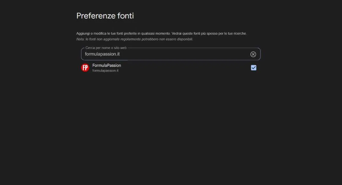 Google's preferred sources: here's how to add FormulaPassion.it