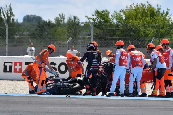 Aprilia scare, but no fractures for Bezzecchi and Martin