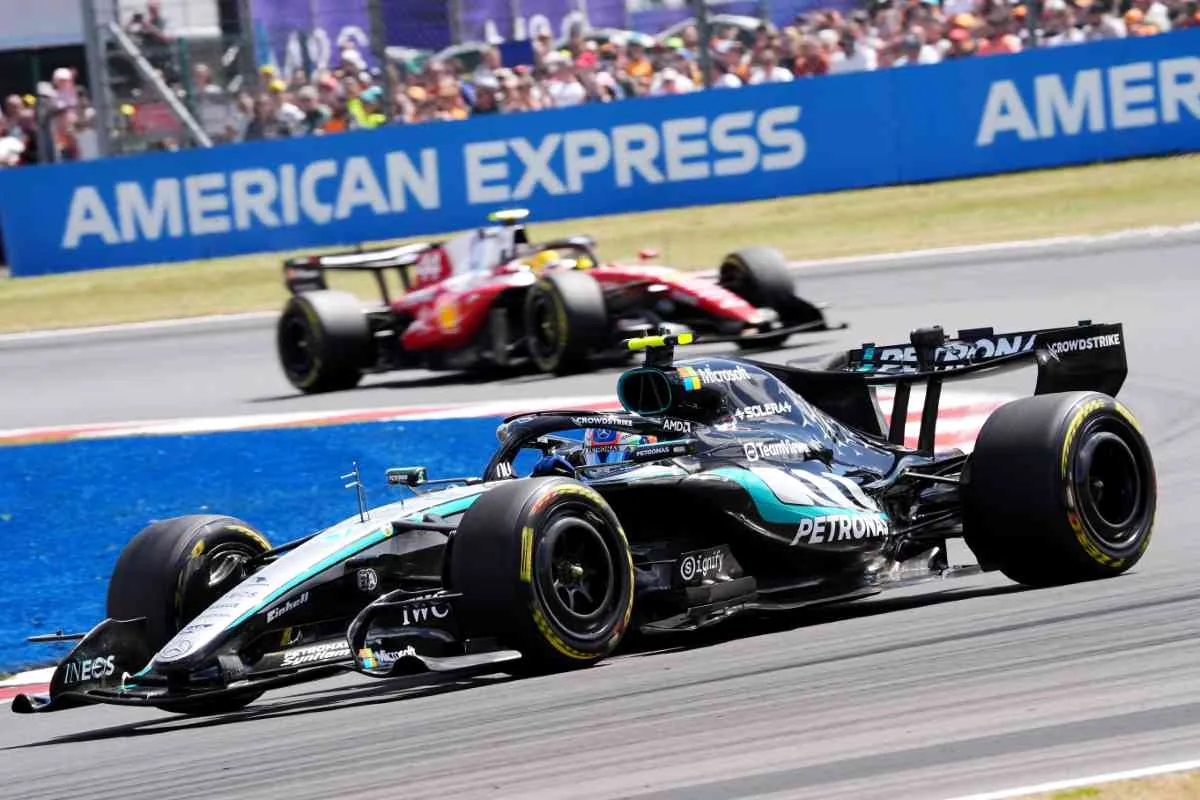 Mercedes at Spa with a low downforce package also designed for Monza, Baku, and Las Vegas
