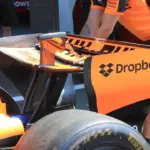 McLaren with a new rear wing, but it’s not the Macarena