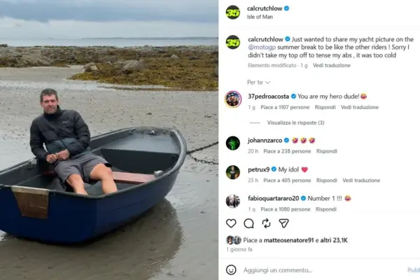 Crutchlow mocks – some – colleagues: “Here is my yacht, sorry if I don't show my abs, but it's cold”