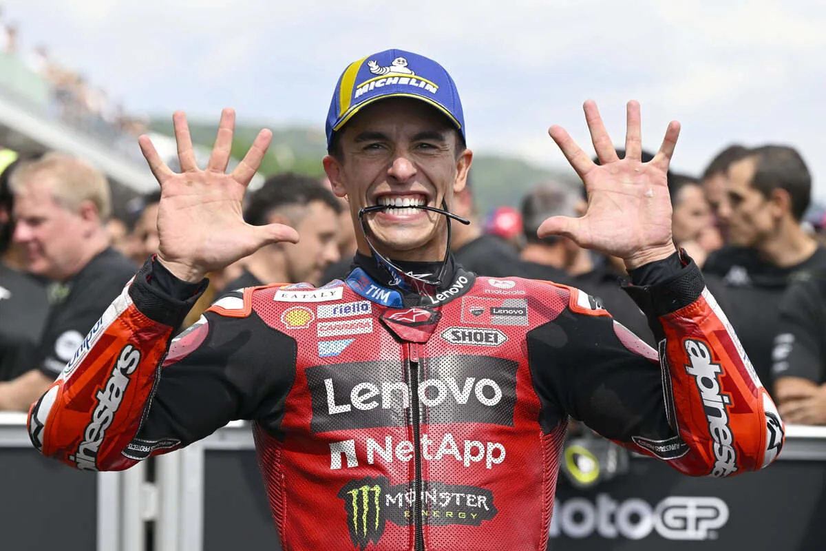 Marquez, historic 10th victory at Sachsenring: Agostini's record matched