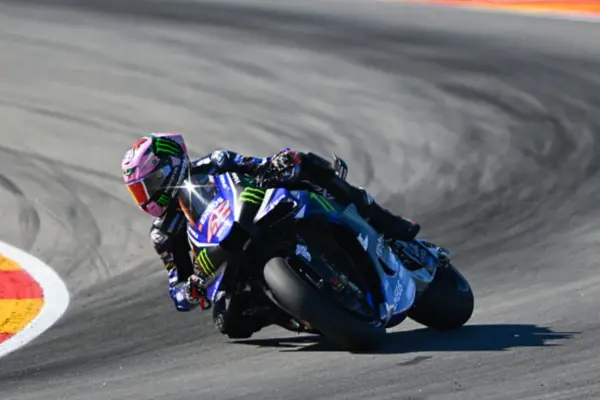 Yamaha factory points with Rins at Aragon