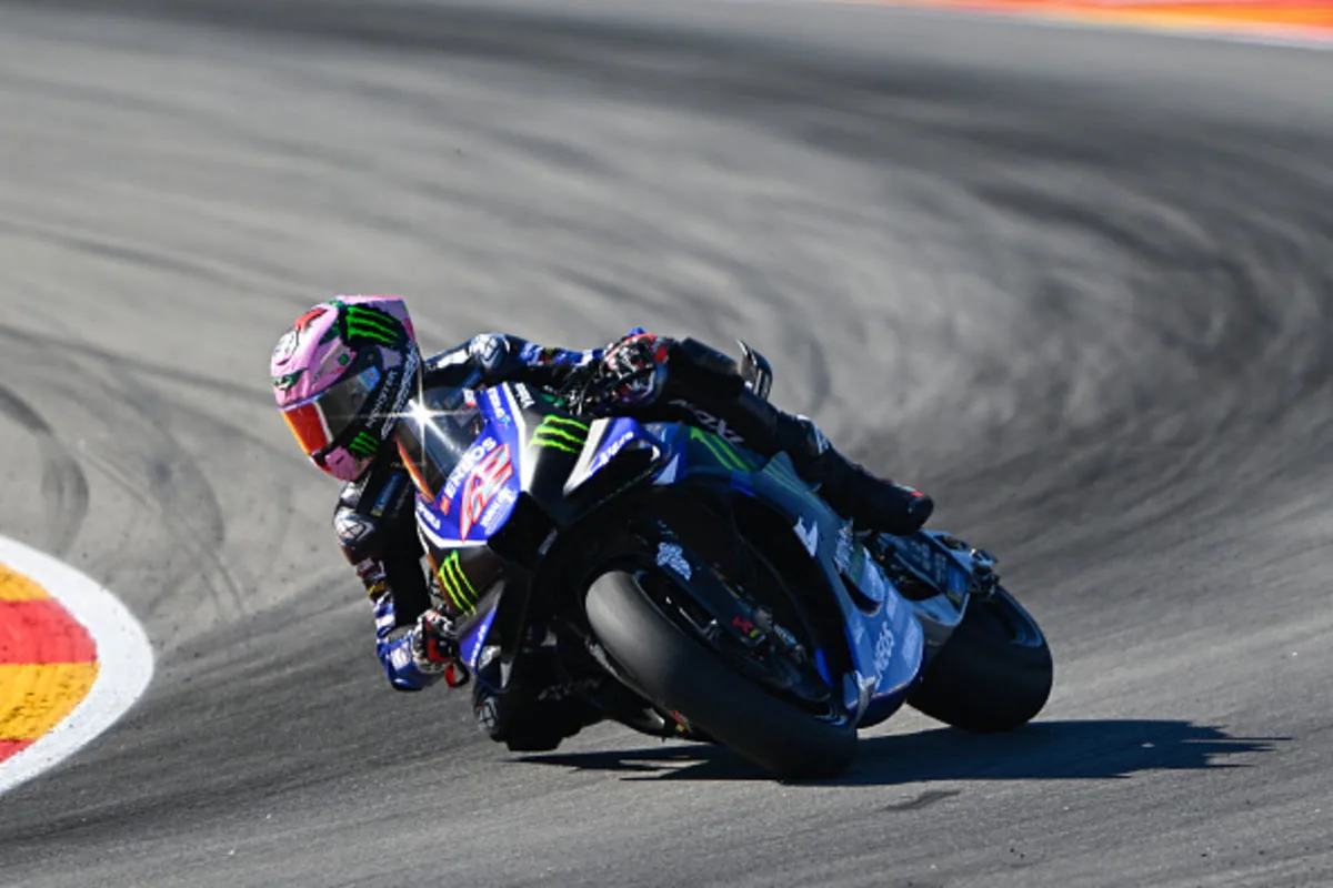 Yamaha factory points with Rins at Aragon