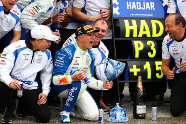 Special helmet also for Hadjar in Zandvoort in memory of his first podium