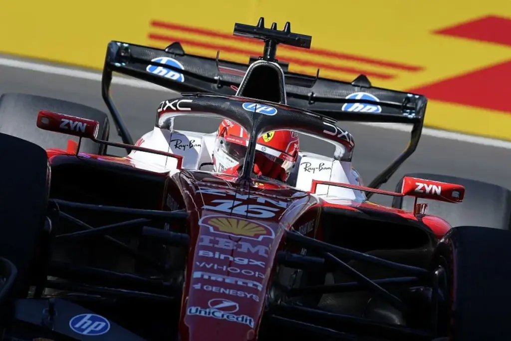 Charles Leclerc in the third practice session in Madrid