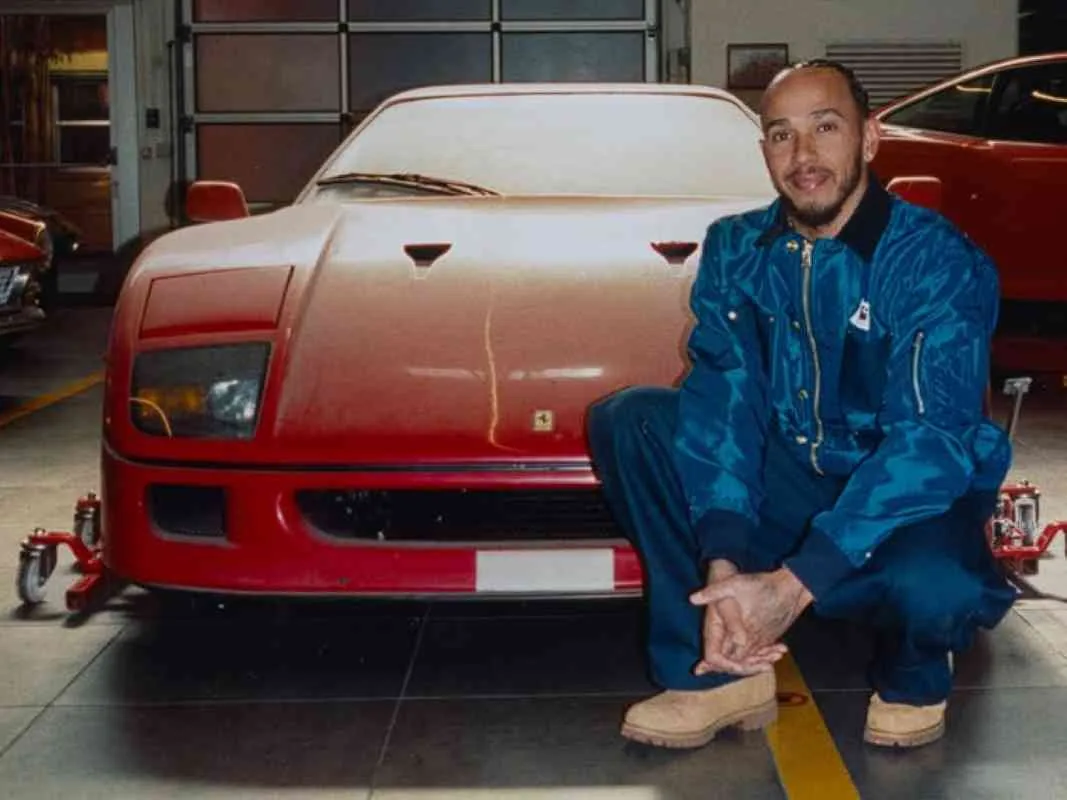 Lewis Hamilton and the F40 found in a garage