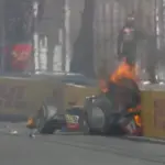 Madring, it starts with a bang: bad accident, with fire, in F2 testing but driver unharmed
