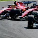 Leclerc ‘parks’ Hamilton in the gravel at the First Corner at the start: “He pushed me out”