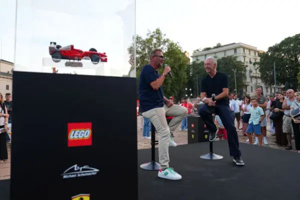 The inauguration of the Lego mosaic for Michael Schumacher at the Arco della Pace in Milan